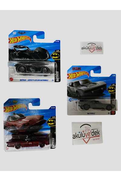 HOT WHEELS Batman Batmobile 3’lü Set – Arkham Asylum, TV Series, Movie – 1:64 Diecast