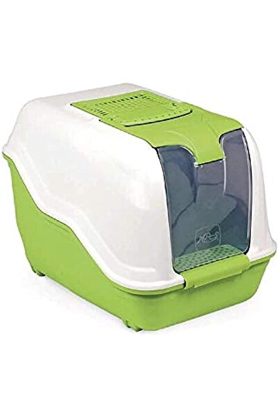 MPS 2 صندوق فضلات القطط نيتا كات المغلق، لون أخضر