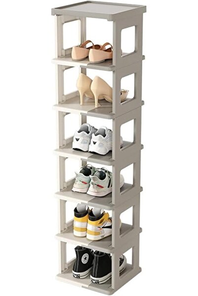 Arabest رف أحذية قابل للطي من 7 طبقات، خزانة أحذية بلاستيكية، منظم أحذية متعدد الوظائف، رف تخزين للأحذية الطويلة