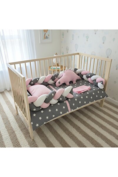 Anne&Bebek Devrez Sleeping Set Dinosaur Pink 60X120 cm - 70X130 cm