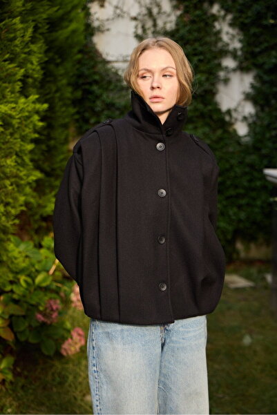 FERHEL Women's Pleated Cashmere Coat