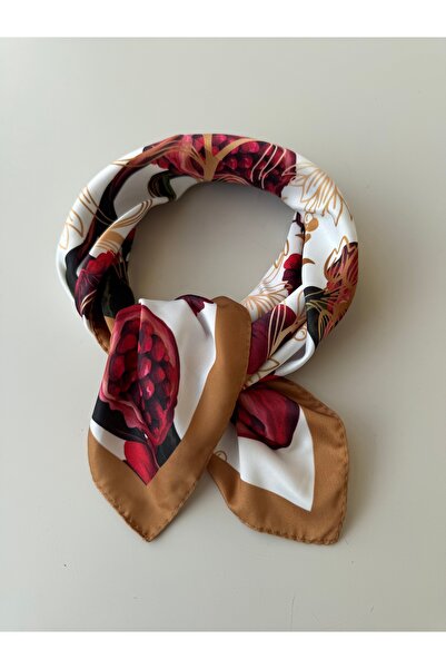 who knows ¿ Pomegranate Patterned Printed Scarf Bandana 50X50Cm Women's Clothing Accessory