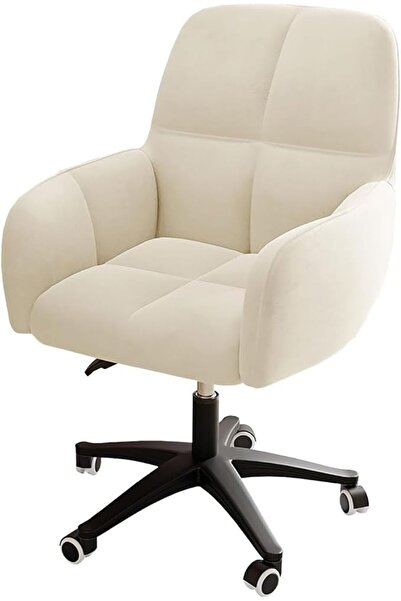 Arabest كرسي مكتب دوار، كرسي تزيين، مع مسند ظهر متوسط الارتفاع، مبطن، مناسب للكمبيوتر المنزلي والمكتبي والدراسي