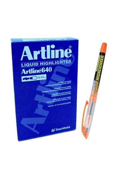 artline 12-Piece Liquid Fluorescent Highlighter Orange EK-640F.OR