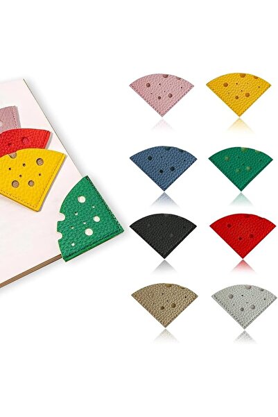Arabest 8Pcs Leather Cheese Bookmarks,Corner Bookmarks,Book Protector Binder Sleeves,Handmade Bookmarks