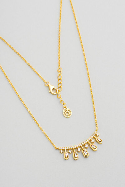 So CHIC... Berrak Güzellik 18 Ayar Sarı Altın Kaplama 45 Cm Gümüş Kolye