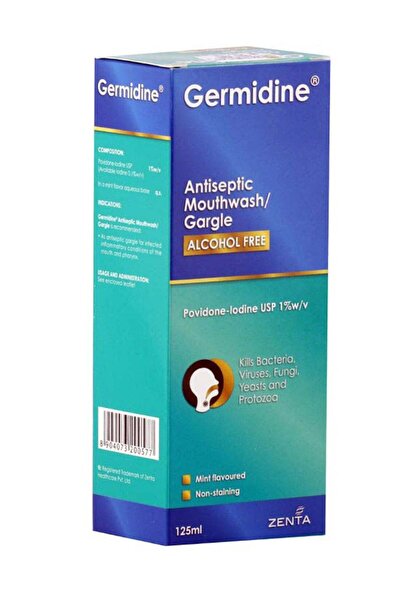 Germidine غسول فم مطهر/غرغرة خالي من الكحول 125 مل