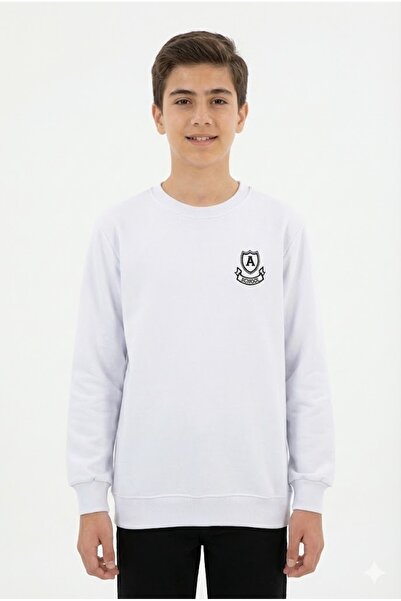 CRASSİ سويت شيرت للأولاد مدرسي شتوي 2 خيط مبطن بالصوف