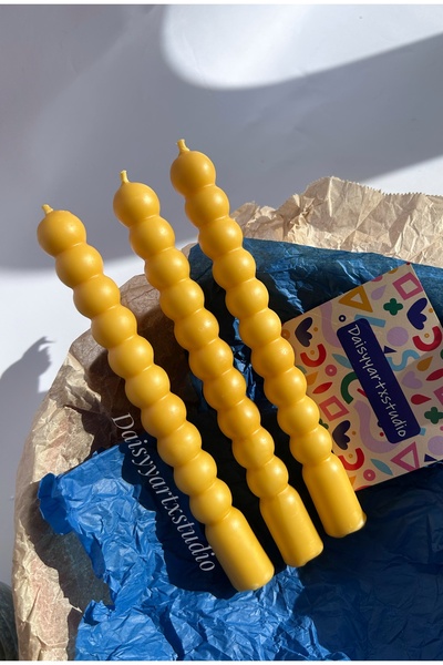 Daisyyartxstudio Bubble şamdan mum sarı (1 adet )