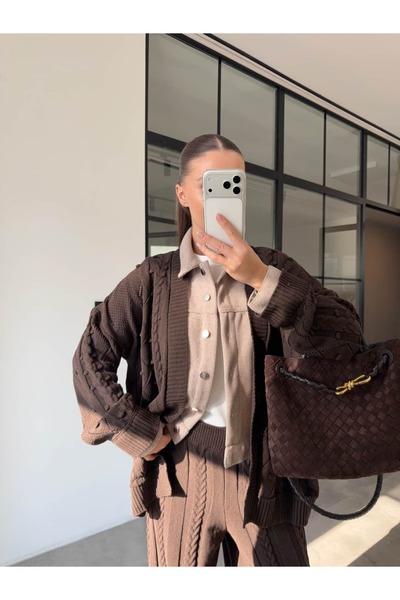 BB Bensu Buyruk Tricot Suit with Brow Detail and Hair Braiding