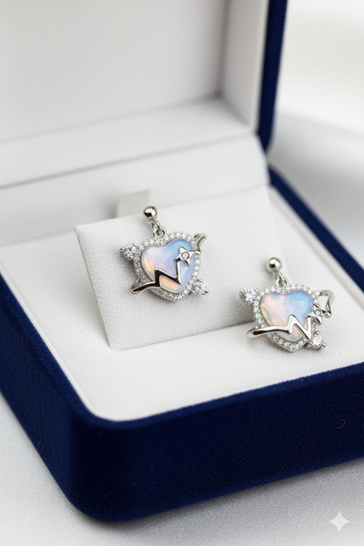 Barila Luxe Çelik Prenses Kararma Yapmaz Küpe Zarif Şık Silver Kız Arkadaşa D...