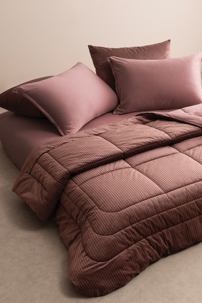 Puffy Merin Veloura Double Velvet Sleeping Set - Dusty Rose