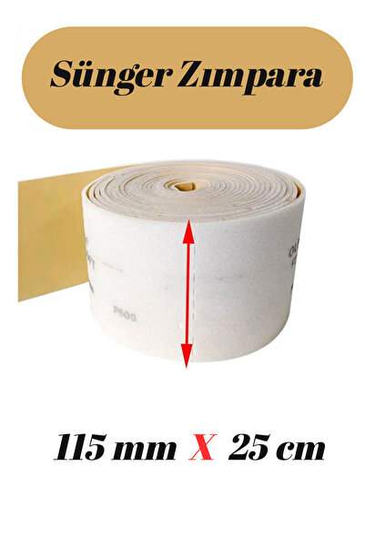 Mobilyap Dayson 25 cm 320 Kum Ahşap Sünger Zımpara Kağıdı Mutfak Banyo Bulaşık Süngeri Bant Kağıt Süngerli