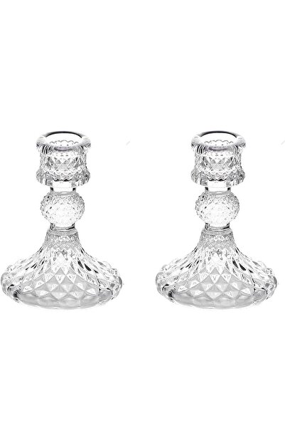 Arabest حاملات شموع مدببة، شمعدان زجاجي شفاف، لطاولة حفلات الزفاف وتناول الطعام