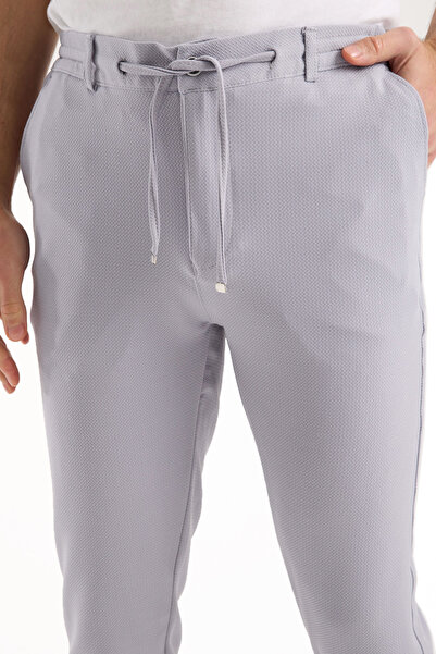 Varetta Men's Lilac Gray Jogger Pants – Elastic Waist, Stretch Fabric , Regular Fit Trend Pants