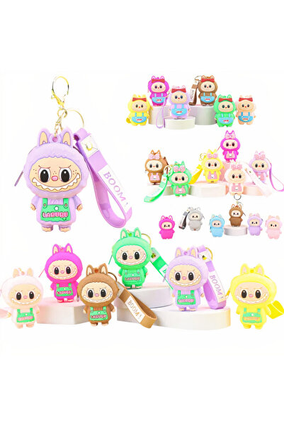 LABUBU Set de 12 genți cu fermoar și breloc Monștrii 10x6cm, en-gros