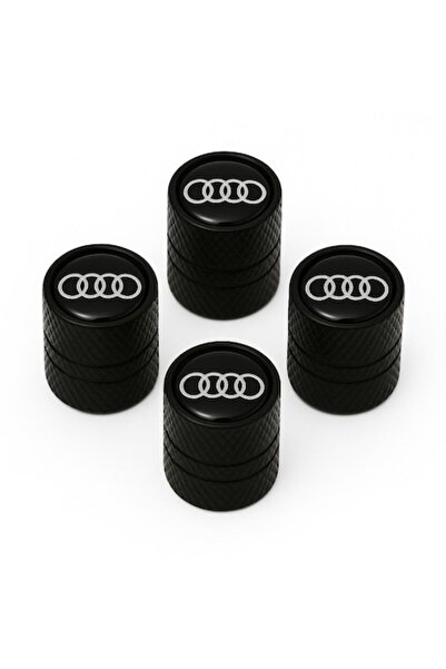 Audi Set de 4 capace de supapă, aluminiu negru mat, design elegant, universale
