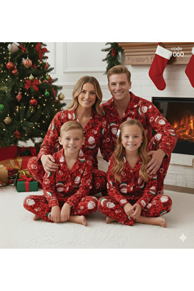 ARN HOMEWEAR aile kombini yılbaşı konsepti süet pijama takımı anne-baba-oğul-kız (tek takım fiyatıdır)