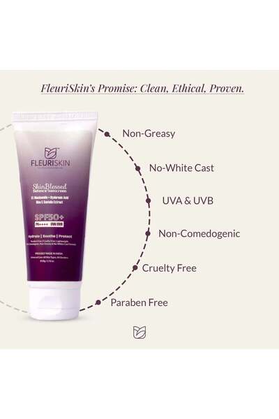 Fleuri Skin واقي شمس سكين بلس ديفينس بعامل حماية 50+ PA++++ UVA/UVB، بدون آثا...