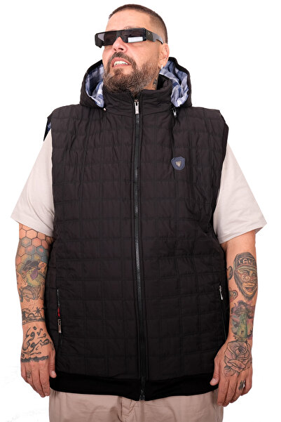 ModeXL Mode XL Plus Size Quilted Vest U25719 Sand-Black