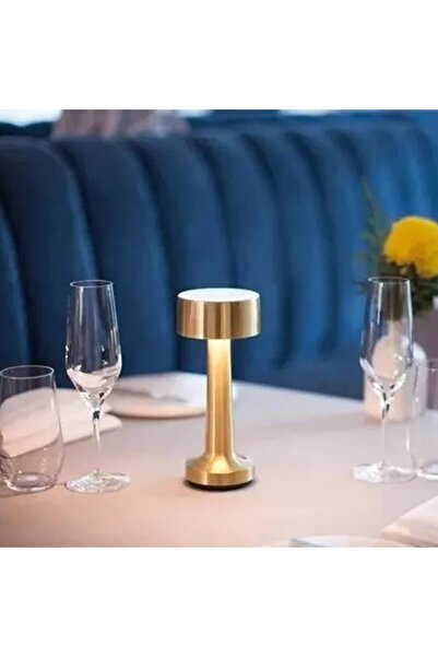 Generic Golden Vintage Table Lamp LED Three Gear Dimming 2700‑6500k Long Standby Dining Desk Decoration Li