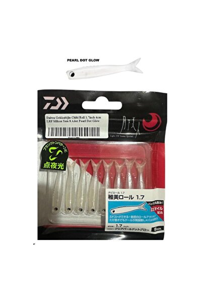 daiwa Gekkabijin Chibi Roll 1.7inch 4cm LRF Silikon Yem 8 Adet Pearl Dot Glow