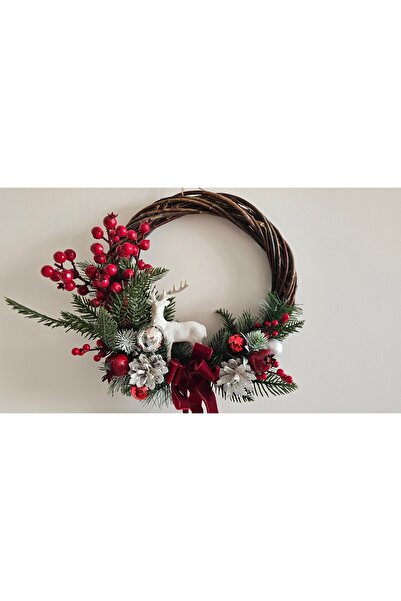 Omelas Yılbaşı Kapı çelengi, yılbaşı kapı süsü 28 Cm.