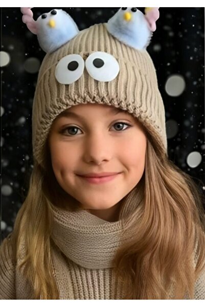 QUB CLUB Girl's Scarf Hat Gloves 3-Piece Set