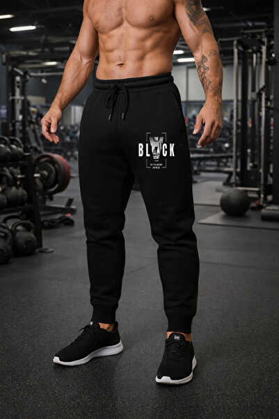dont quıt Men's Black Sweatpants the Black