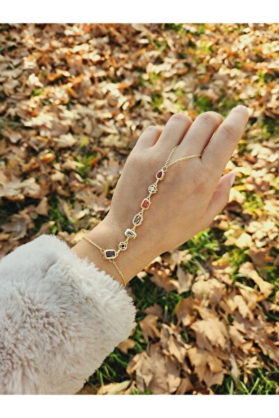 staınless steel Renkli Baget Taşlı 7 Element Şahmeran | 316L Çelik