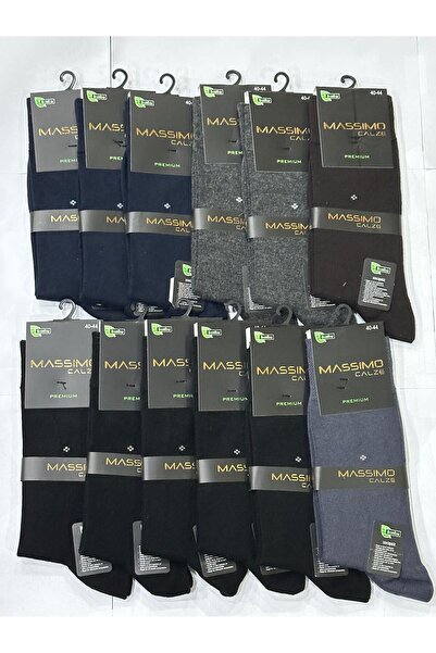 MASSİMO CALZE Men's 12-Piece Winter Bamboo Socks