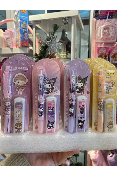İnci Uçlu Kalem Seti Sevimli Karakterler Kuromi Uç Kutusu ve Uçlu Kalem Seti