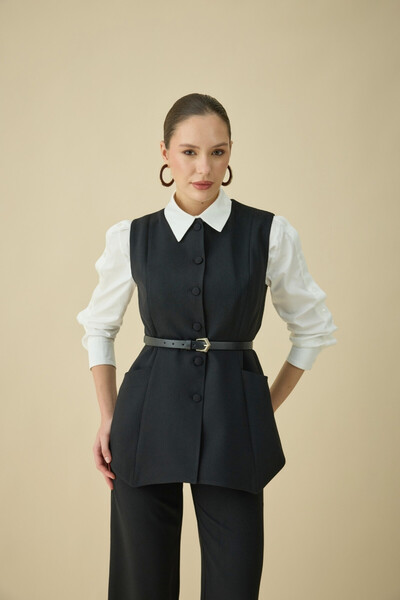 NUR KALAY COLLECTION KEMERLİ YELEK TAKIM