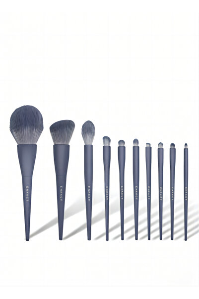 Energy 10-Piece Matte Blue Makeup Brush Set â€“ Soft Bristles for Face & Eyes