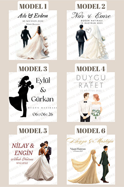 Hazır Etiketler Kişiye Özel Söz-Nişan-Nikah-Düğün Etiketi 70 Adet