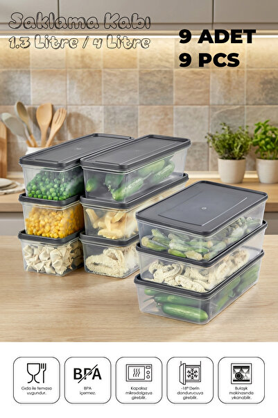 espashome Freshkeep Storage Container Set of 9, Suitable for Microwave and Fr...