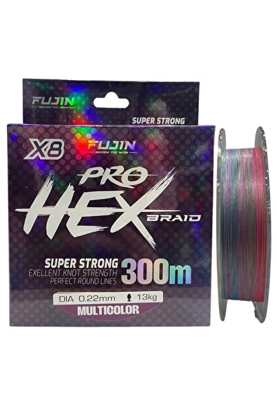 Fujin Pro Hex 8x 300mt 0.22mm Multi Color İp Örgü Misina