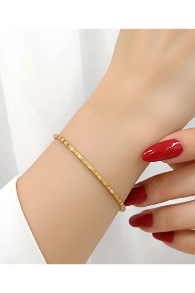 kuyumcu nurettin 8 gr (GRAM) Ayna Desenli Ajda Bilezik 22 Ayar Altın Yatırımlık İşçiliksiz