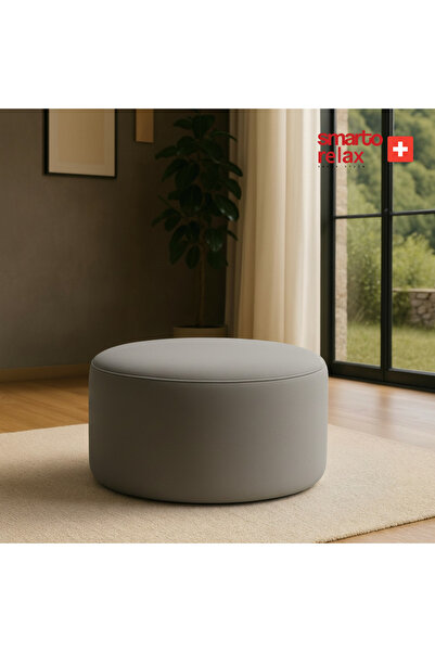 Smarto relax Babyface Kumaş Yuvarlak Puf 60×45 cm