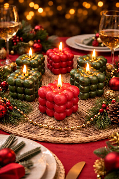 VOUN SCENTED CANDLE organic soy wax Yılbaşı Özel Büyük Bubble Mum