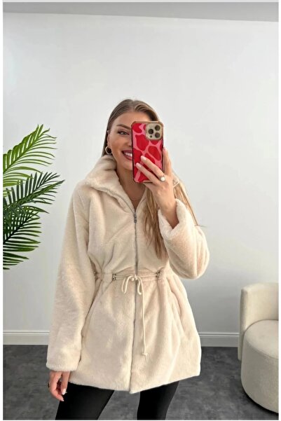 GÜLSEVEN Kadın Bel Lastikli Çift Cepli İç Astarlı Peluş