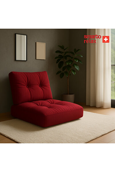 Smarto relax Sırtlıklı Yer Minderi 80×40 cm | Kapitoneli Zemin Oturma Minderi
