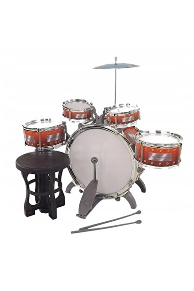 OEM Set complet de tobe și scaun, Tobă Jazz, 5 tobe, 1 cinel, 2 bețe de tobă