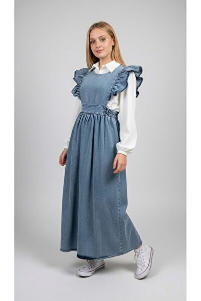 Pantulux Kız Çocuk Uzun Gömlekli Kot Elbise