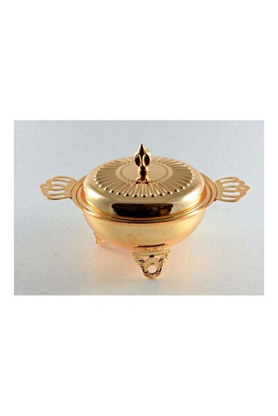 Generic Date Bowl With Cover Gold 14.1cm