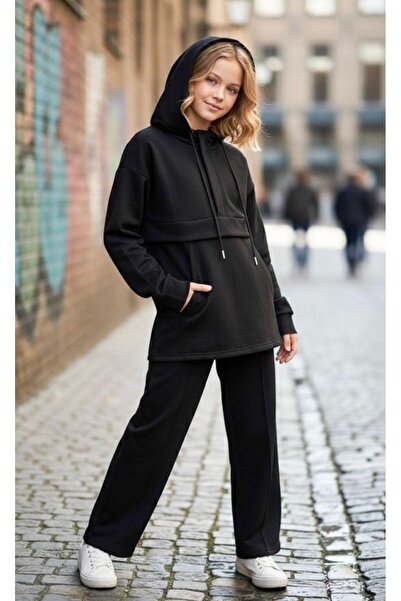 Asortik Kids طقم تونيك مكون من قطعتين للفتيات بغطاء رأس - AÜT-2039-320