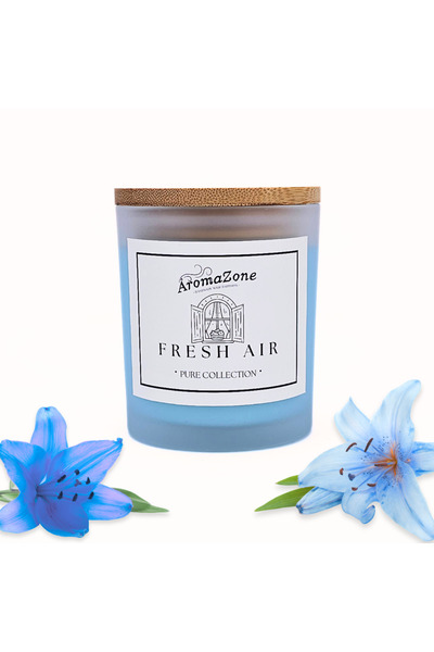 AromaZone Lumânare FRESH AIR din ceară de soia și cocos, Handmade – 220g, timp de ardere 45h
