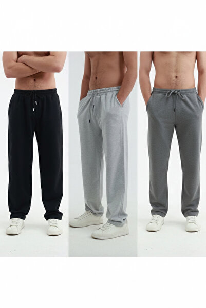 KİMSE GÖRMEDEN 3Pcs Set Men's Wide Leg Trackpants