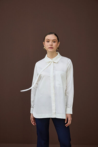 NUR KALAY COLLECTION FULARLI GÖMLEK