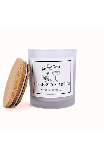 AromaZone Lumânare ESPRESSO MARTINI din ceară de soia și cocos, Handmade – 220 g, timp de ardere 45 h